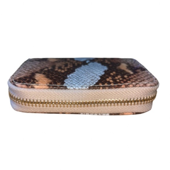 a. new day faux snakeskin print embossed zip around wallet, gold-tone hardware - Picture 3 of 8